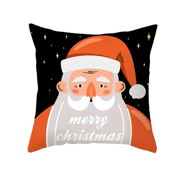1Pc Christmas Cushion Cover Santa Claus Throw Pillow Case Xmas Home Sofa Decor